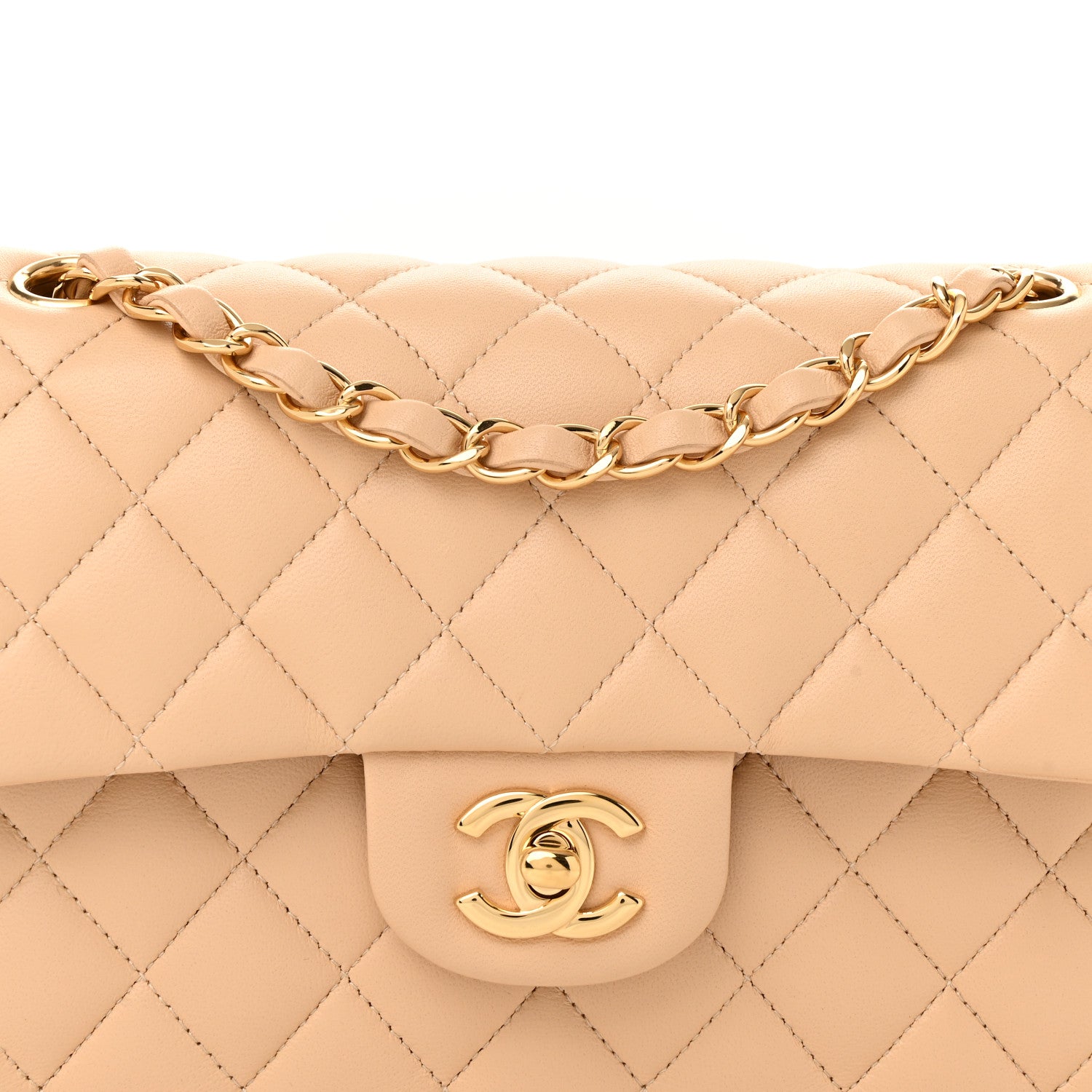 Chanel Lambskin Quilted Small Double Flap Beige 8 of 12