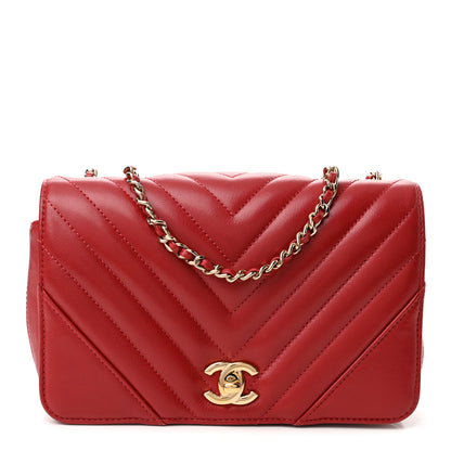 Chanel Calfskin Chevron Quilted Mini Statement Flap Red 1 of 11