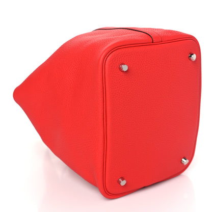 Hermes Taurillon Clemence Picotin Lock 22 MM Rouge Casaque 9 of 10