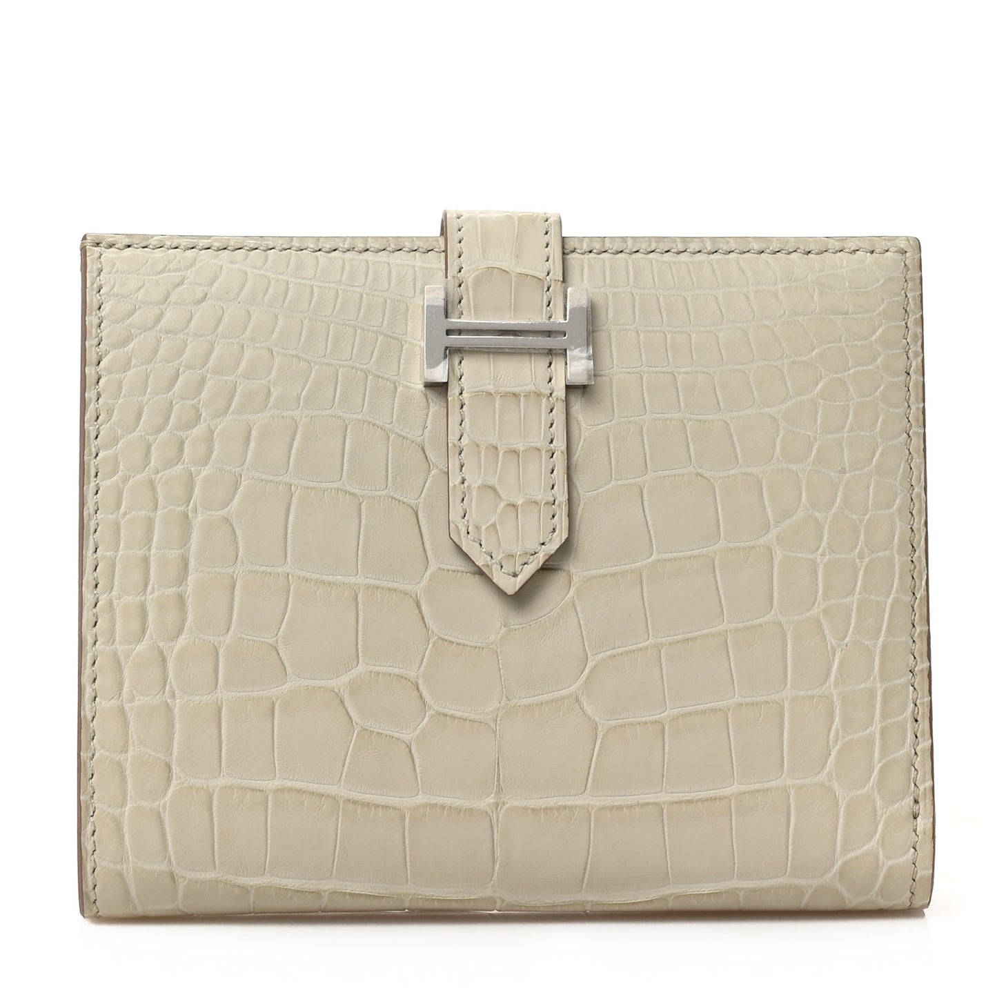 Matte Alligator Bearn Compact Wallet Beton