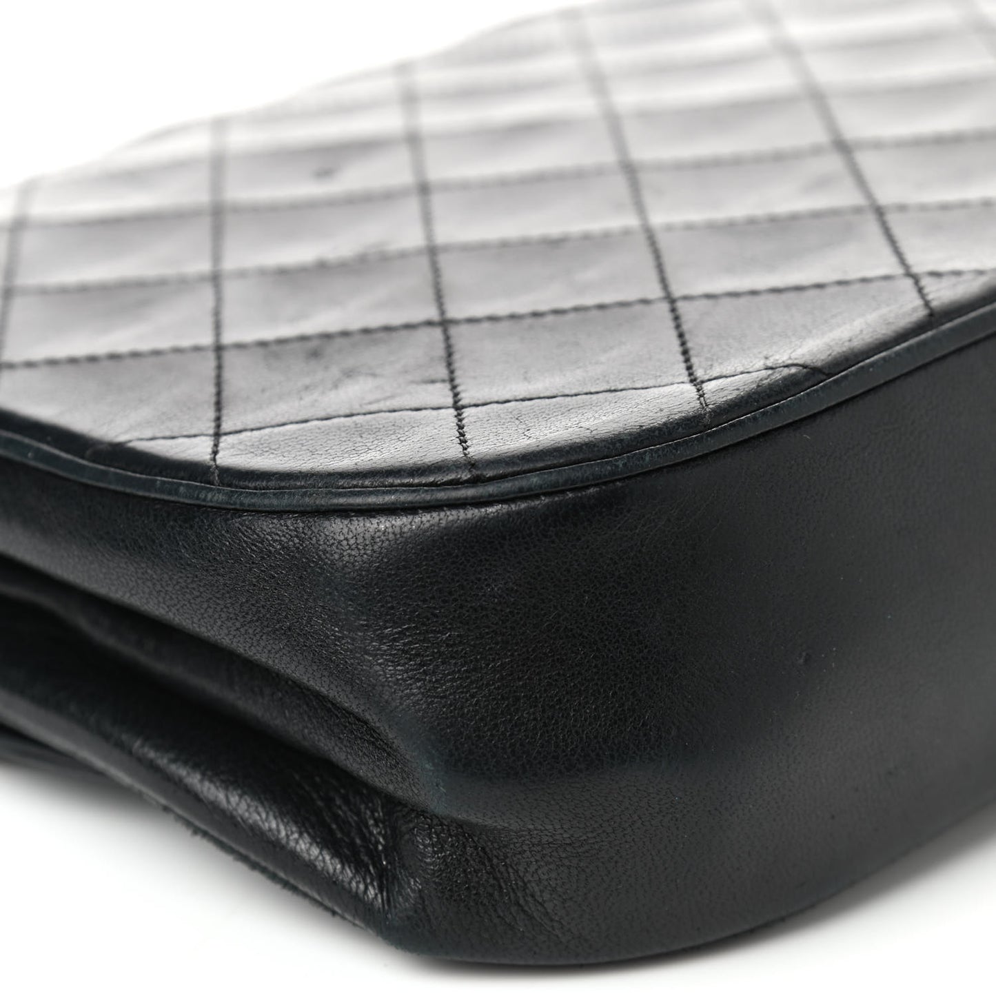 Lambskin Quilted Medium Double Flap Black
