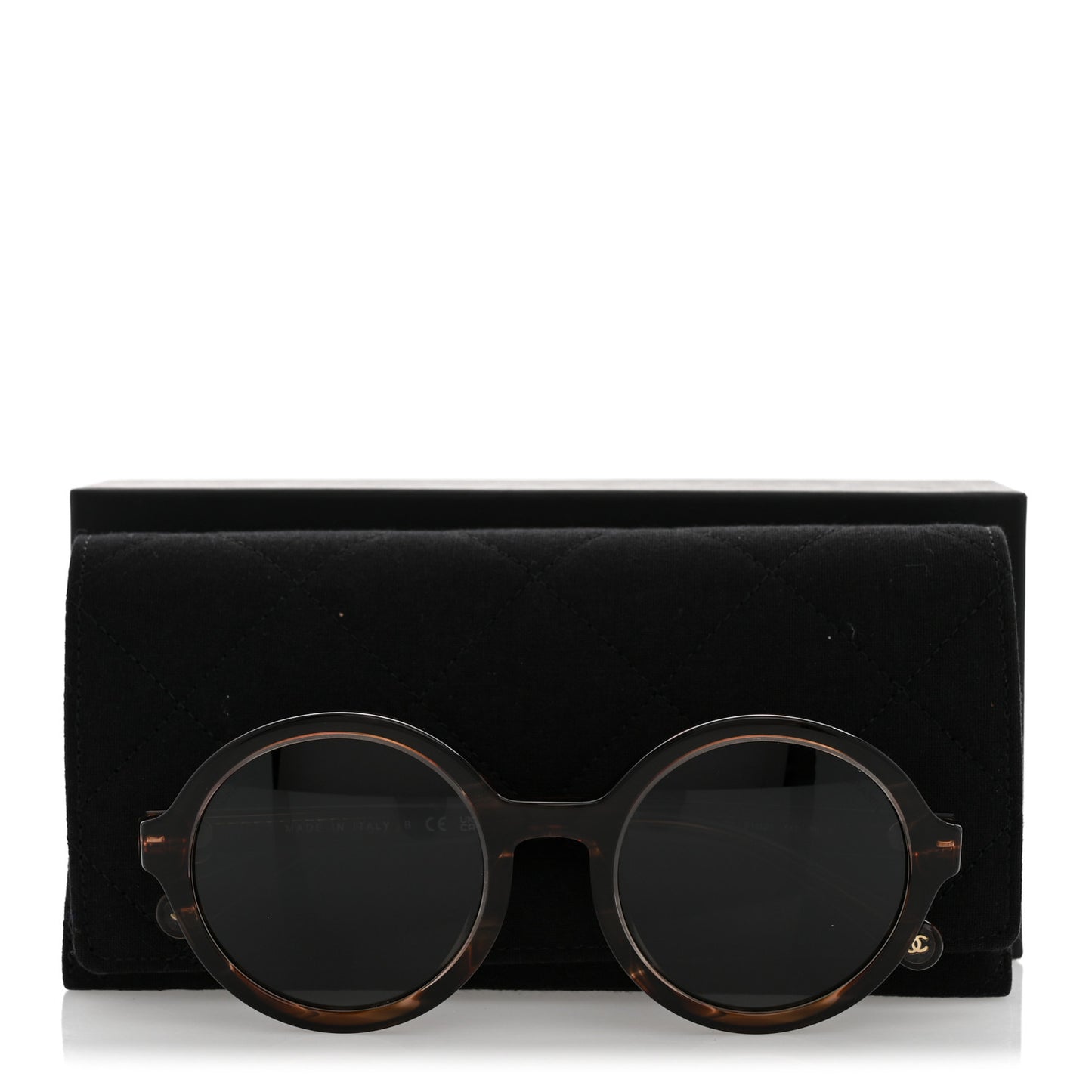 Acetate Polarized Round Sunglasses 5522U Brown