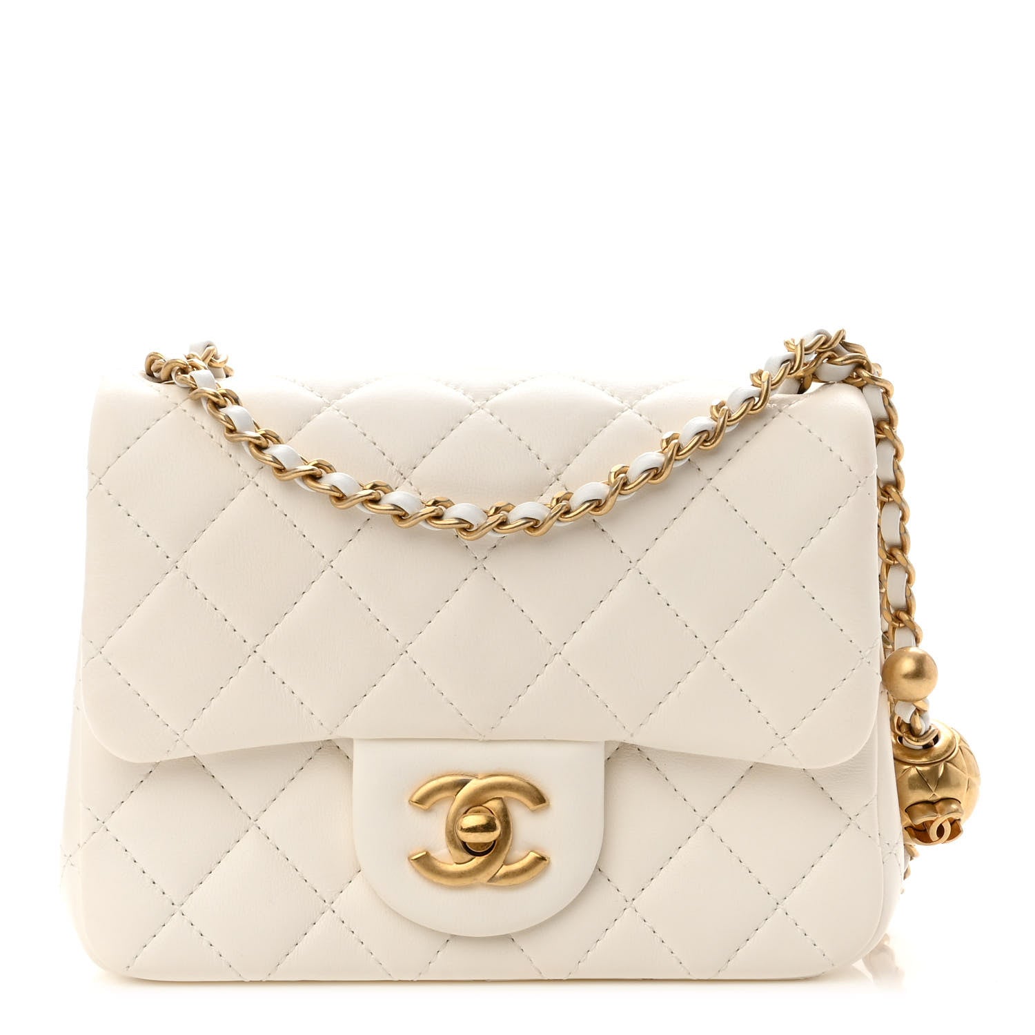 Chanel Lambskin Quilted Mini Pearl Crush Flap White 1 of 10