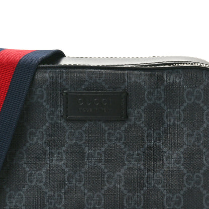 Gucci GG Supreme Monogram Web Shoulder Bag Black Grey 8 of 10