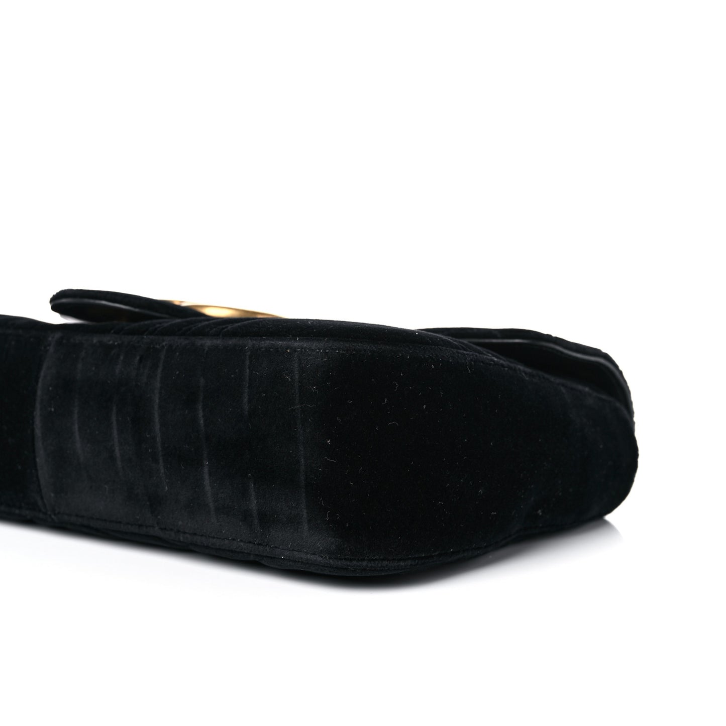 Velvet Matelasse Medium GG Marmont Shoulder Bag Black
