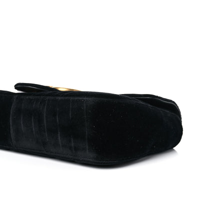 Gucci Velvet Matelasse Medium GG Marmont Shoulder Bag Black 20 of 23