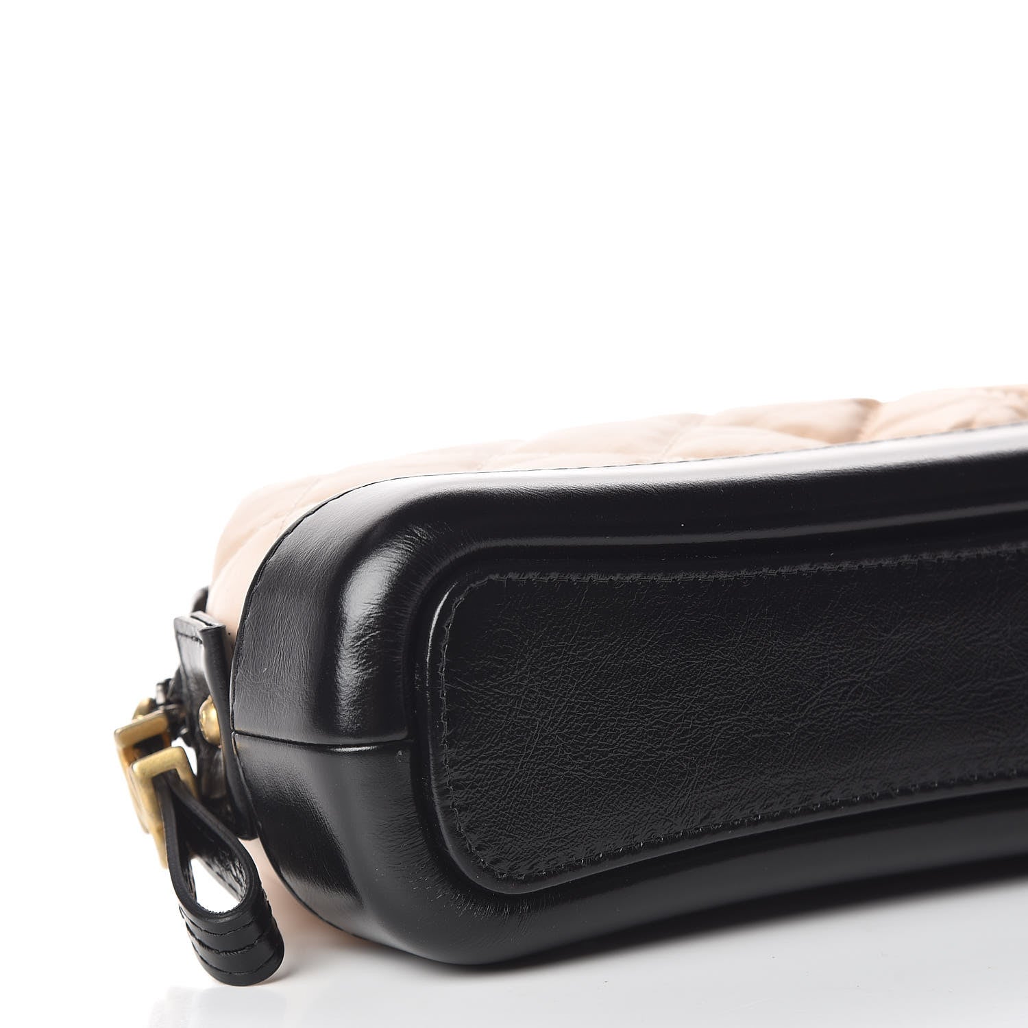 Chanel Aged Calfskin Quilted Gabrielle Cosmetic Case Beige Black 5 of 10
