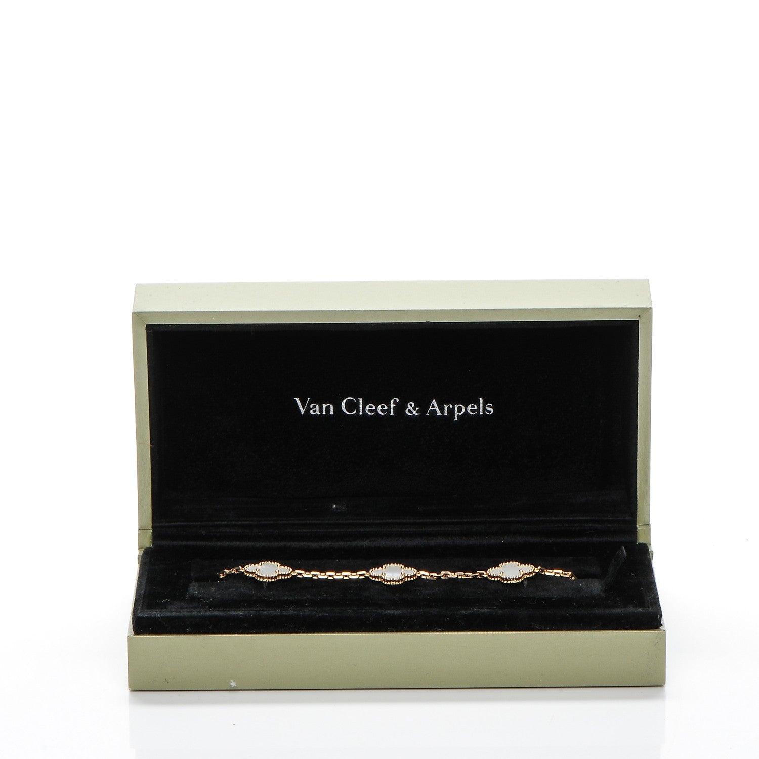 Van Cleef & Arpels 18K Yellow Gold Mother of Pearl 5 Motifs Vintage Alhambra Bracelet 8 of 8