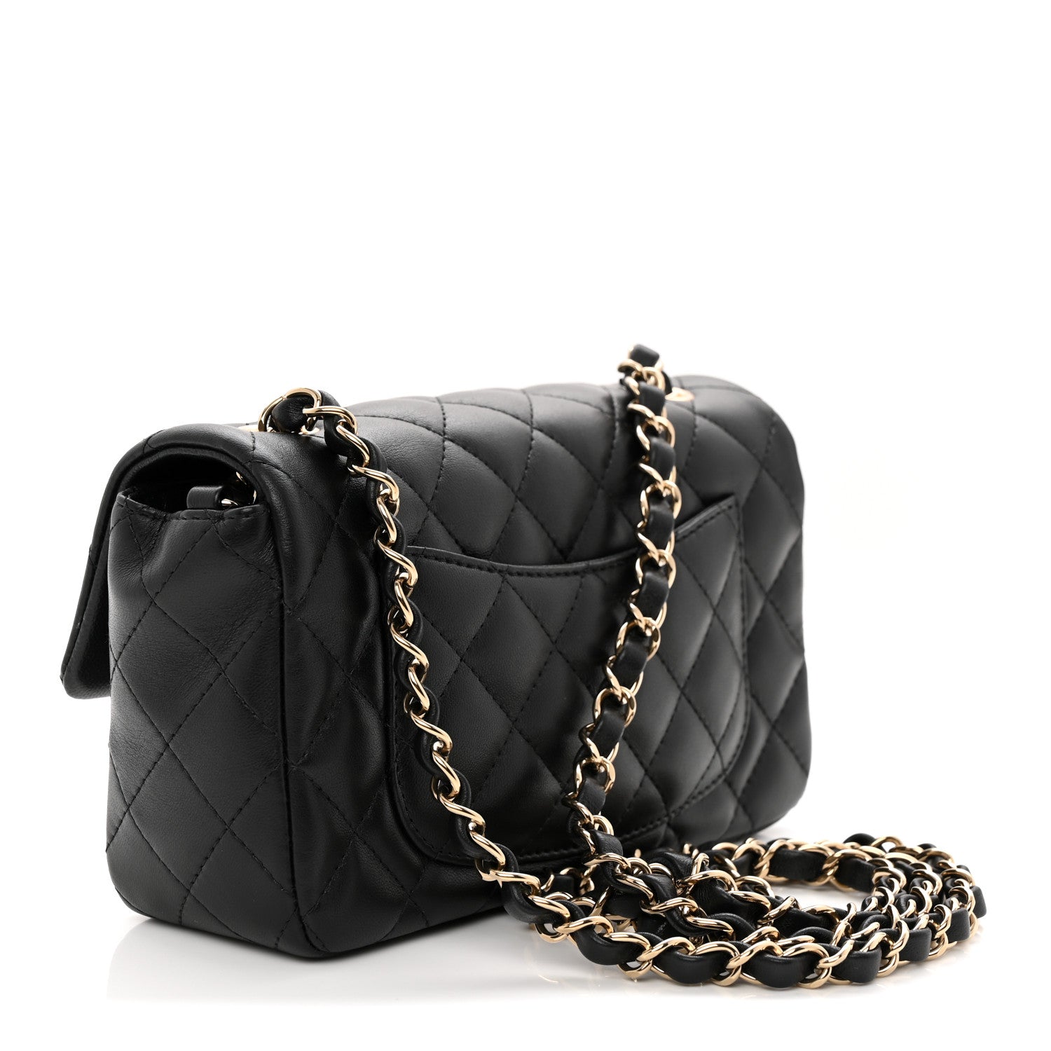 Chanel Lambskin Quilted Mini Rectangular Flap Black 3 of 11