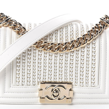Chanel Calfskin Pearl Small Boy Flap White 7 of 10