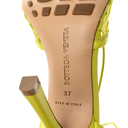 Bottega Veneta Mesh Nappa Stretch Ankle Tie Sandals 37 Kiwi 7 of 8