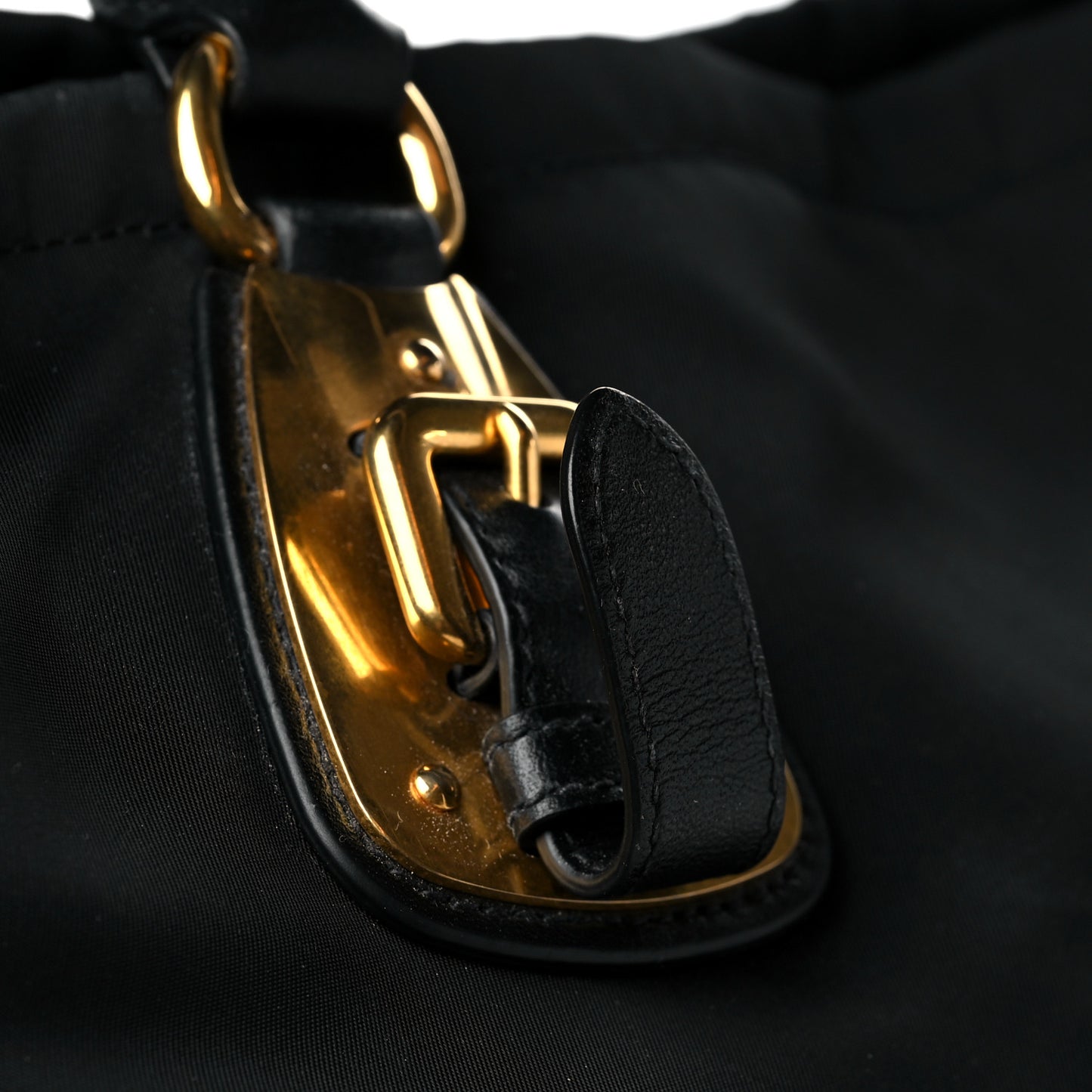 Tessuto Nylon Soft Calfskin Tote Black