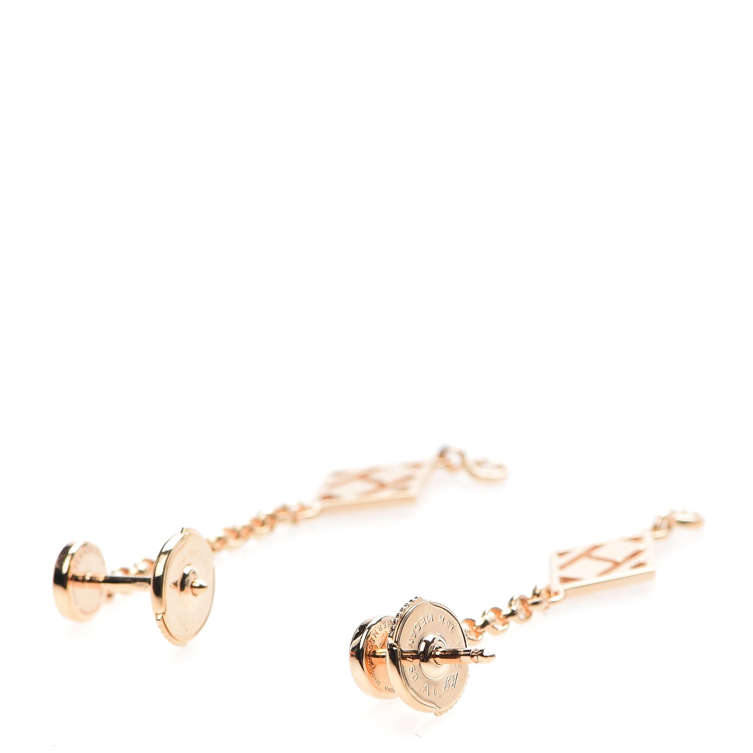Hermes 18K Rose Gold Diamond Gambade Earrings 3 of 7