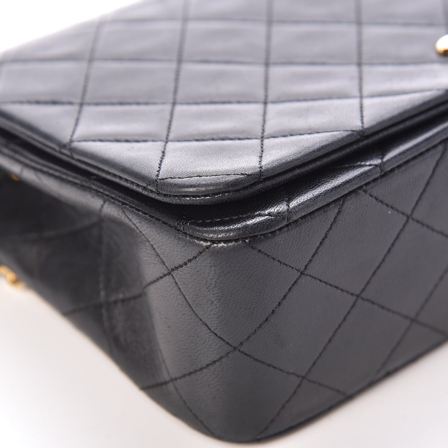 Lambskin Quilted Small Single Flap Black