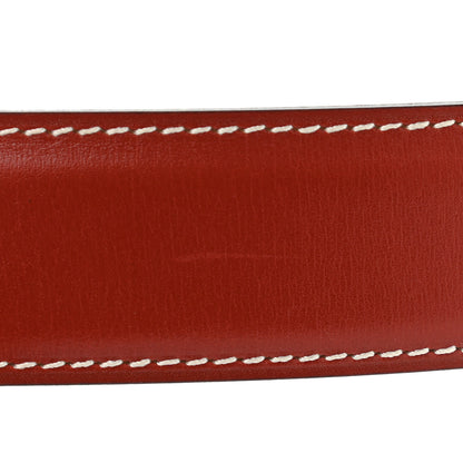 Hermes Box Courchevel 32mm Belt Strap 80 Rouge H Gold 8 of 8