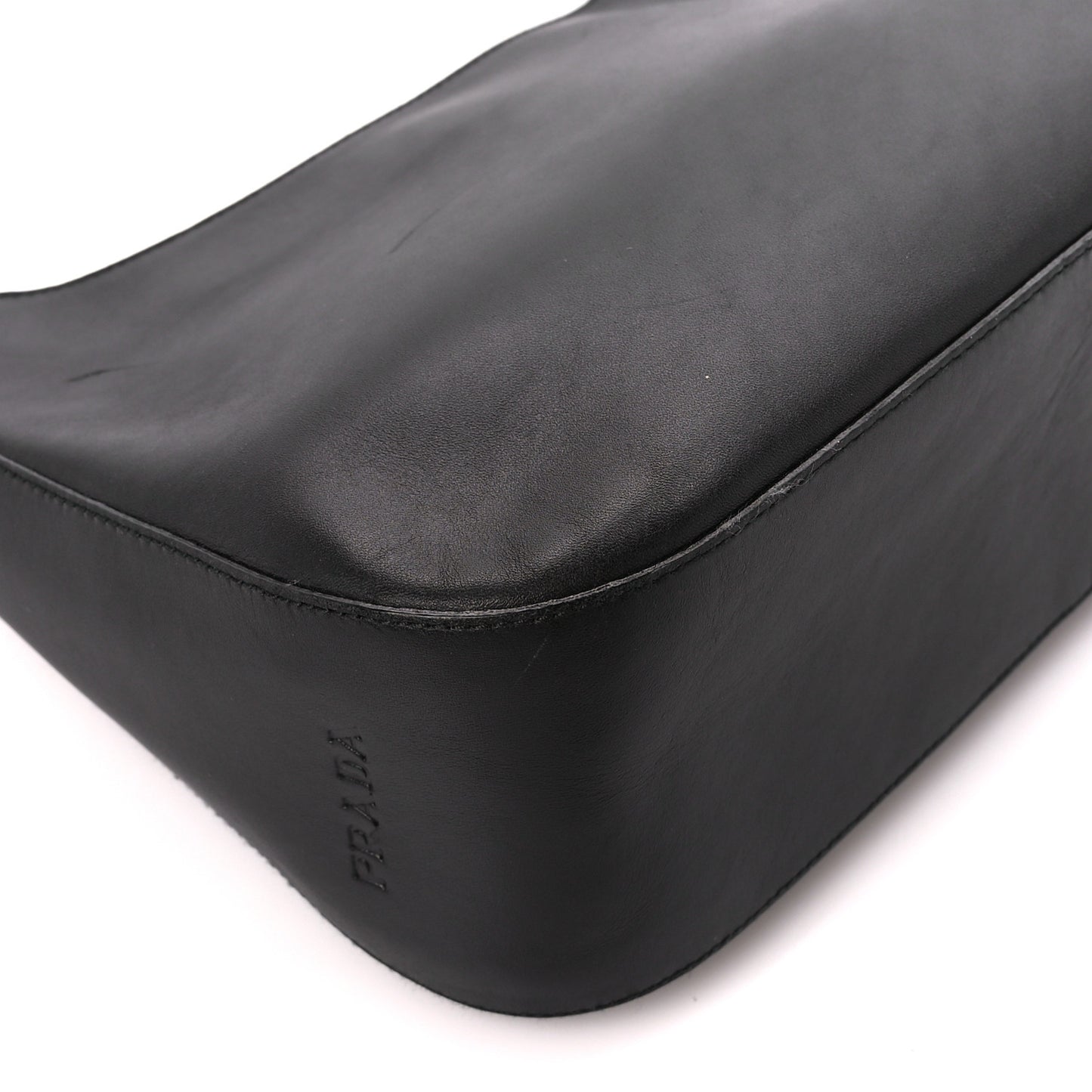 Saffiano Logo Embossed Shoulder Bag Black