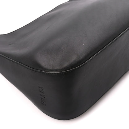 Prada Saffiano Logo Embossed Shoulder Bag Black 10 of 12