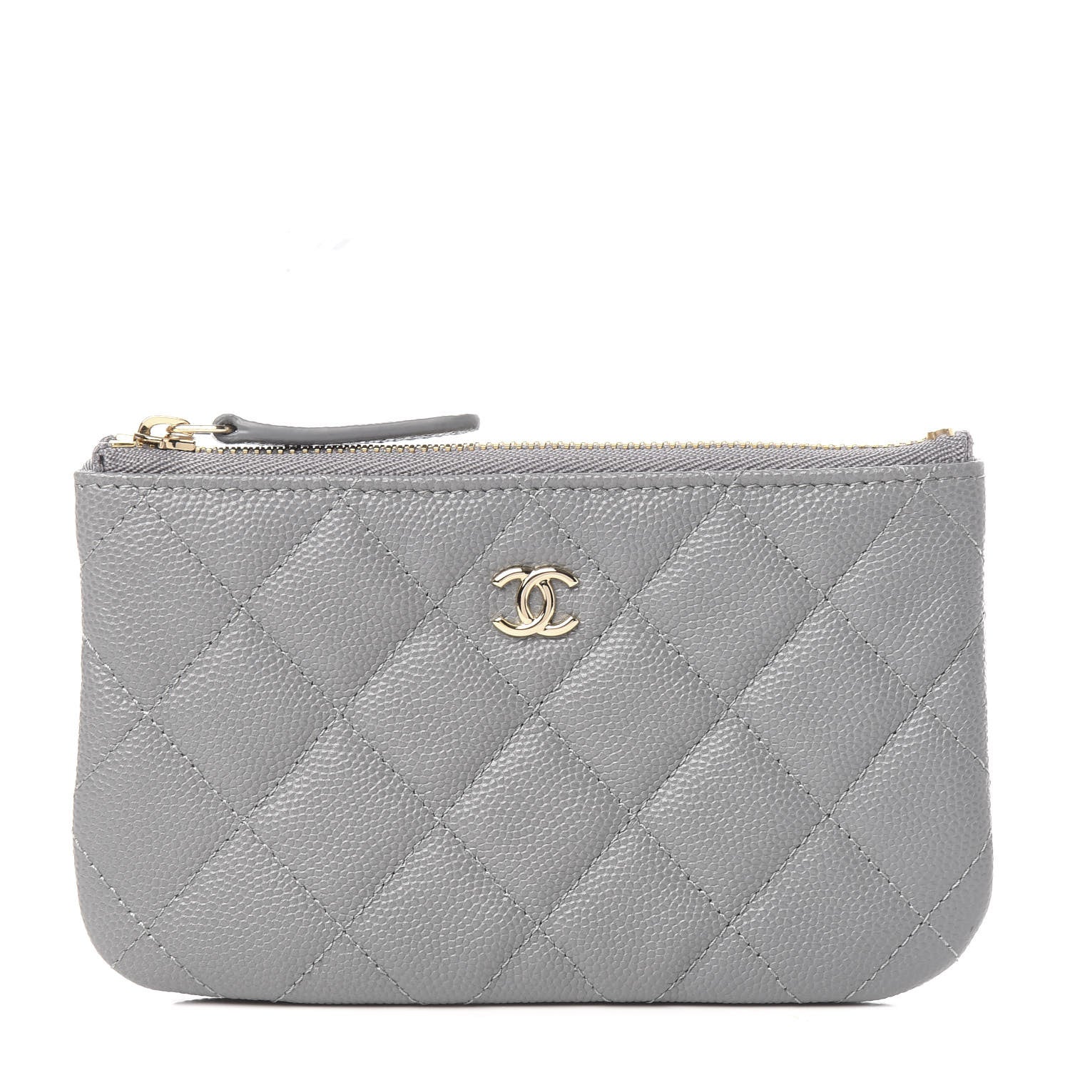 Chanel Caviar Quilted Small Cosmetic Case Grey 1 of 7