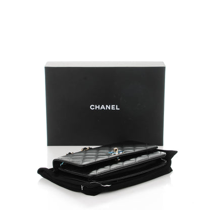 Chanel Lambskin Quilted Trendy CC Wallet On Chain WOC Black 4 of 9