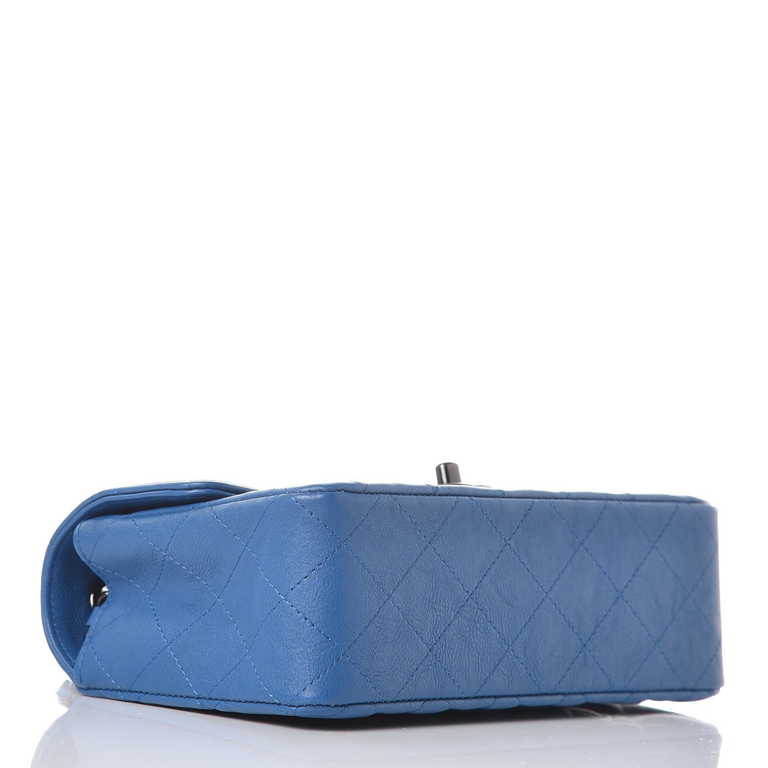 Chanel Crumpled Calfskin Quilted Mini Rectangular Flap Blue 4 of 8