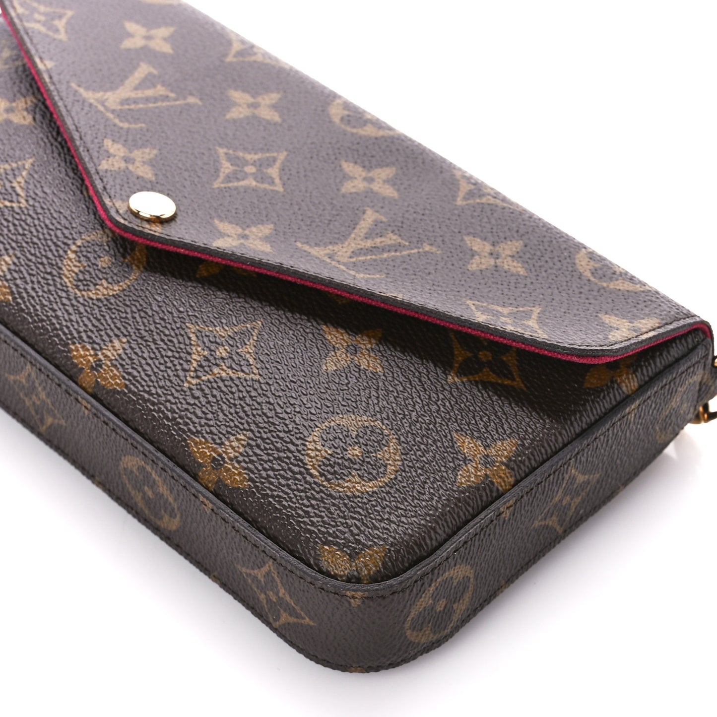 Monogram Pochette Felicie Chain Wallet Fuchsia
