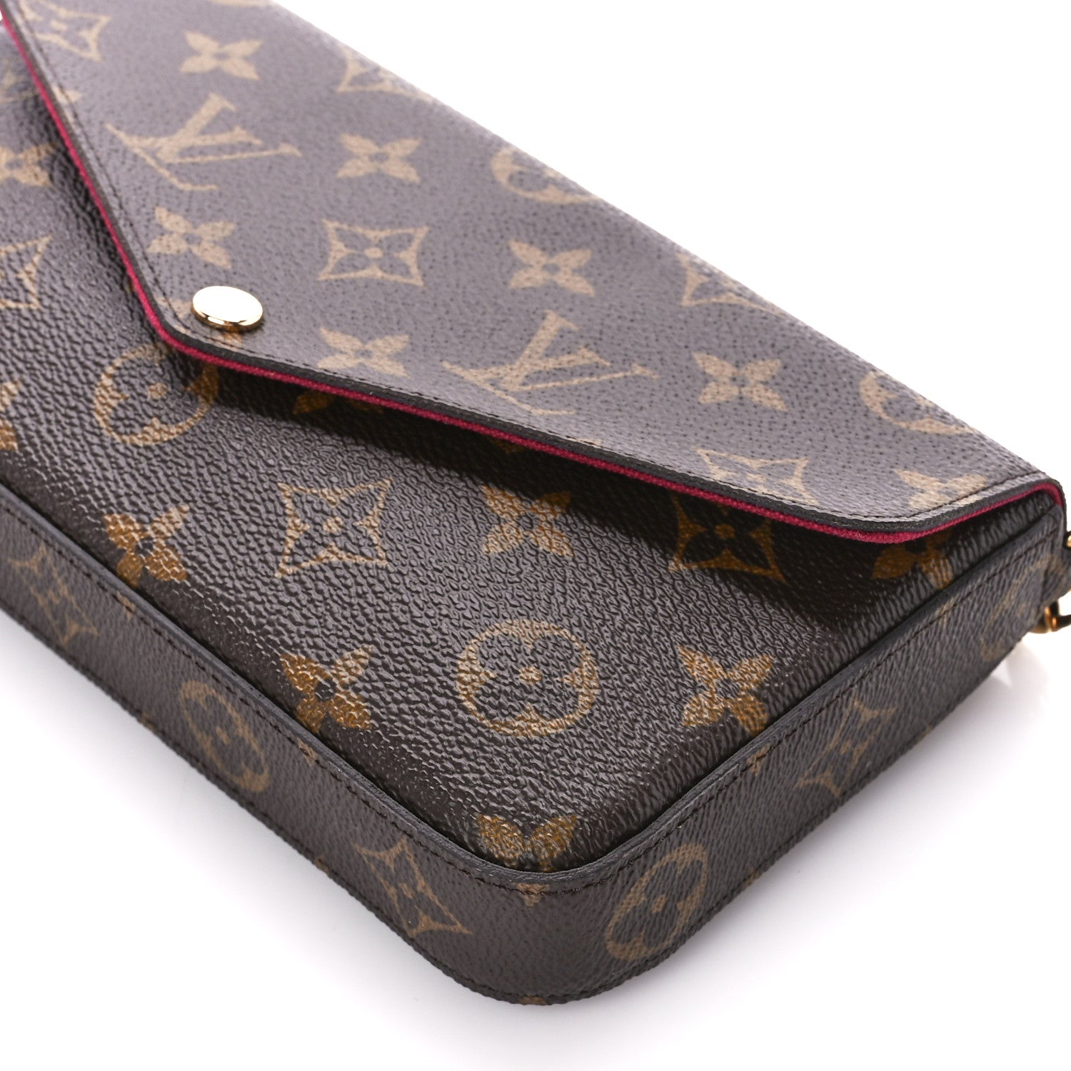 Louis Vuitton Monogram Pochette Felicie Chain Wallet Fuchsia 15 of 17