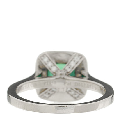 Tiffany Platinum Diamond Green Tourmaline Legacy Ring 51 5.75 4 of 7