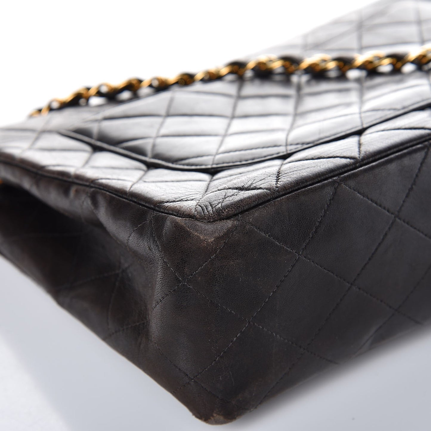 Lambskin Jumbo Single Flap Dark Brown