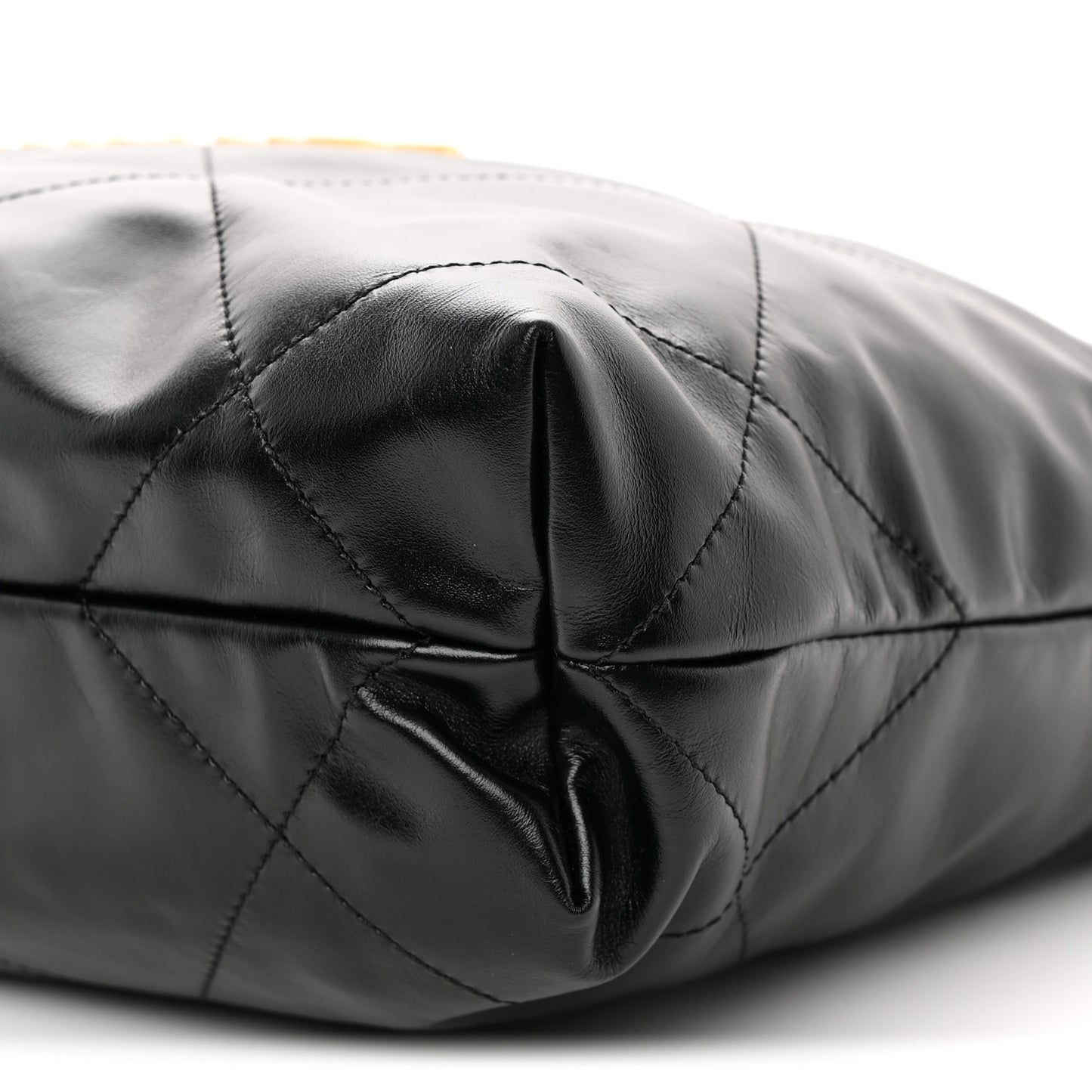 Shiny Calfskin Quilted Small Chanel 22 Black