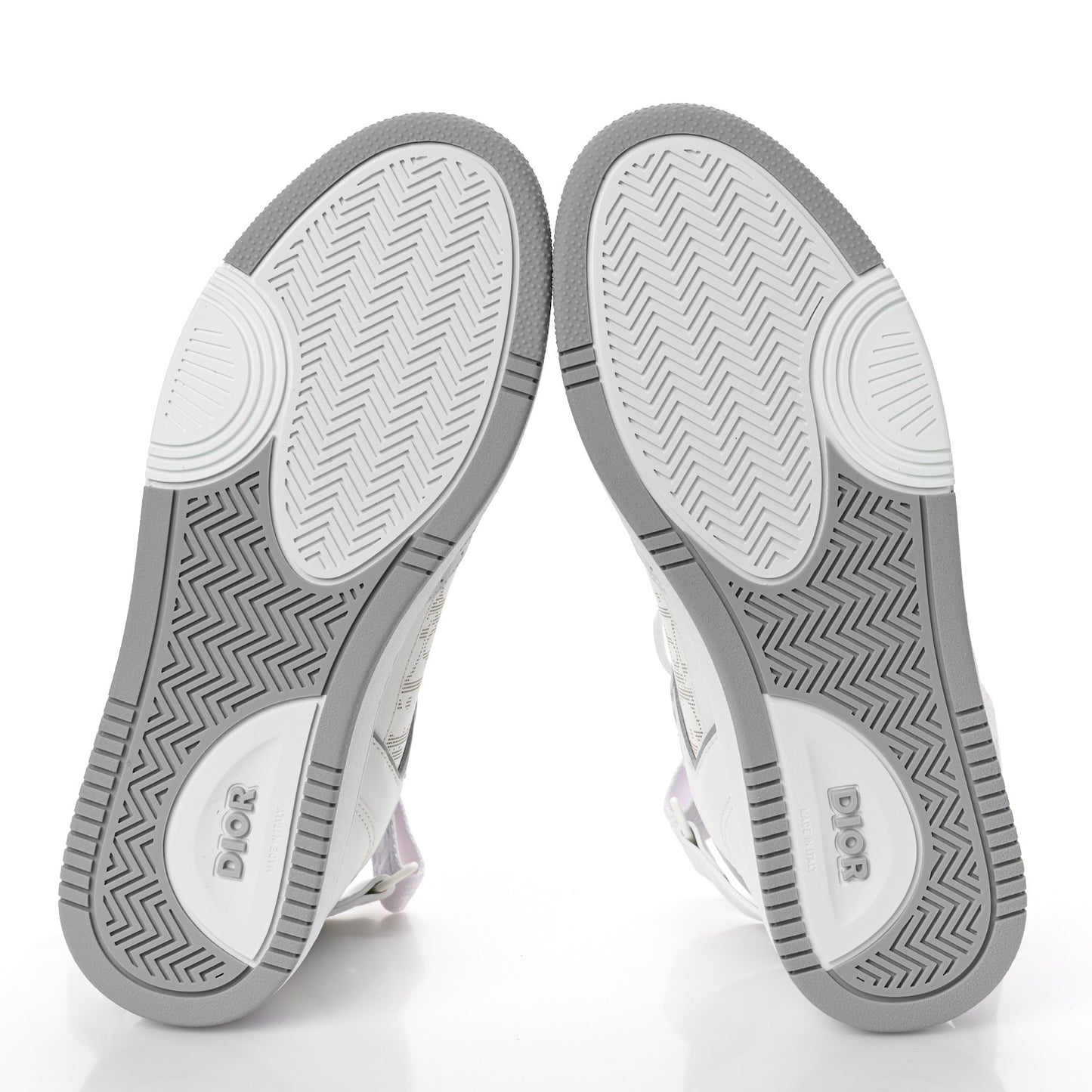 Smooth Calfskin Oblique Galaxy Perforated Mens B27 Mid Top Sneakers 41 White Grey