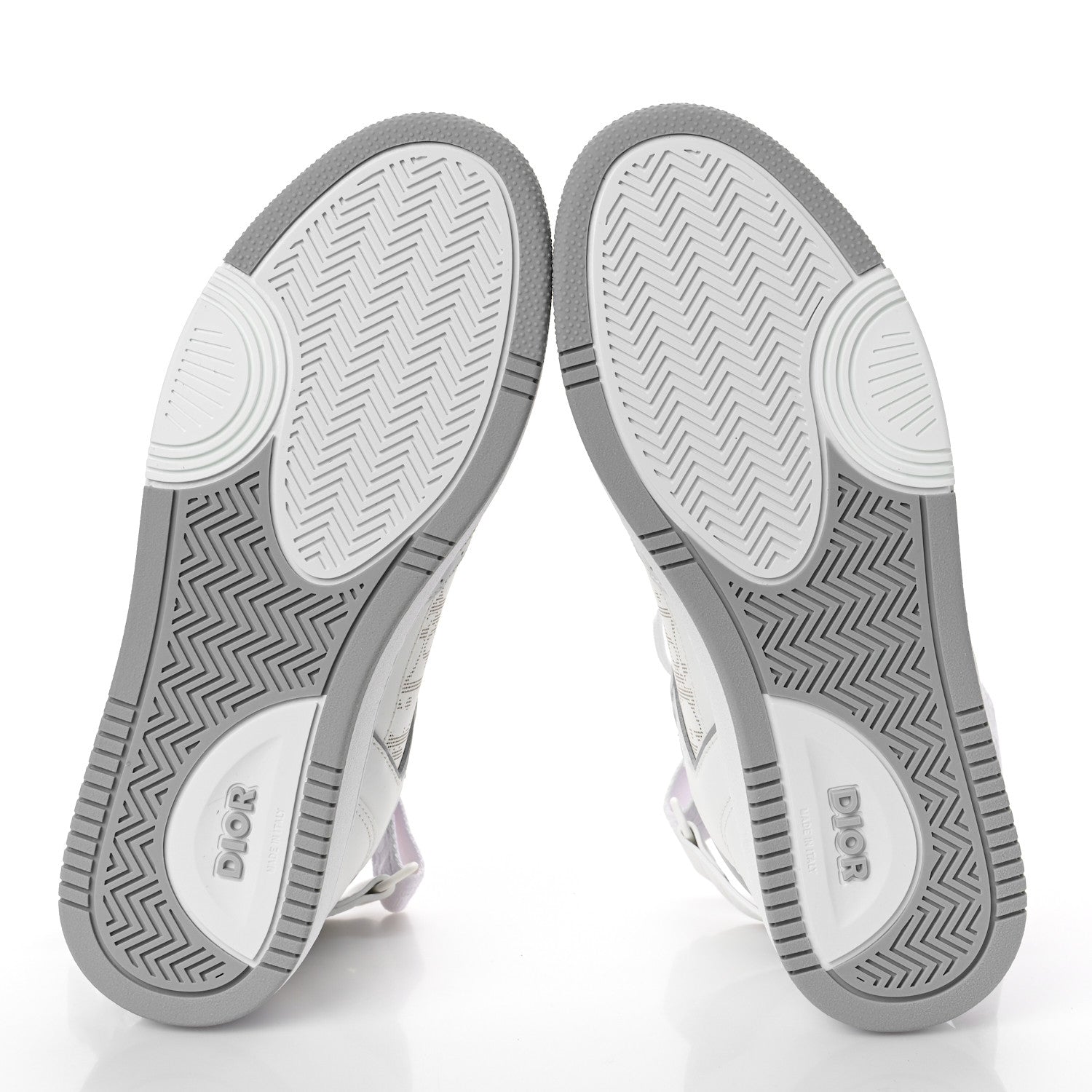 Christian Dior Smooth Calfskin Oblique Galaxy Perforated Mens B27 Mid Top Sneakers 41 White Grey 6 of 9