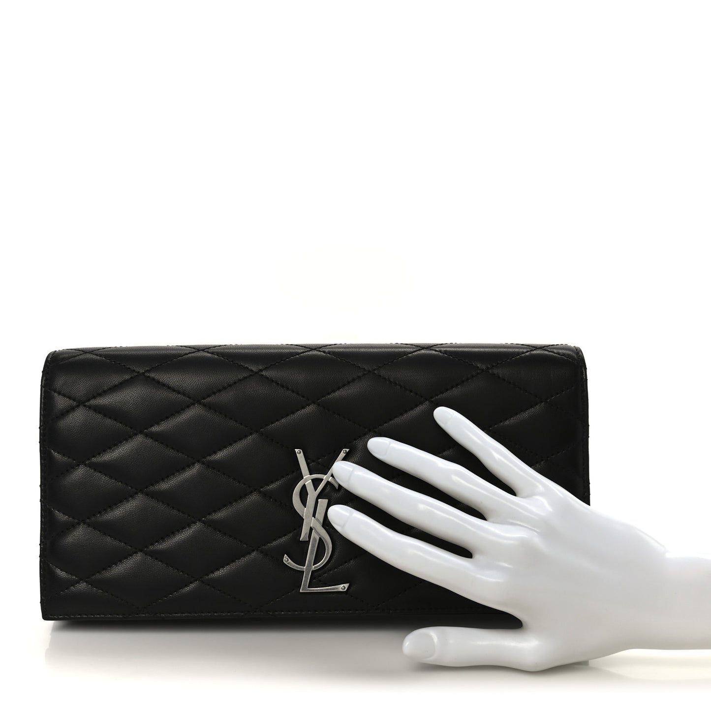 Lambskin Quilted Kate Clutch Black