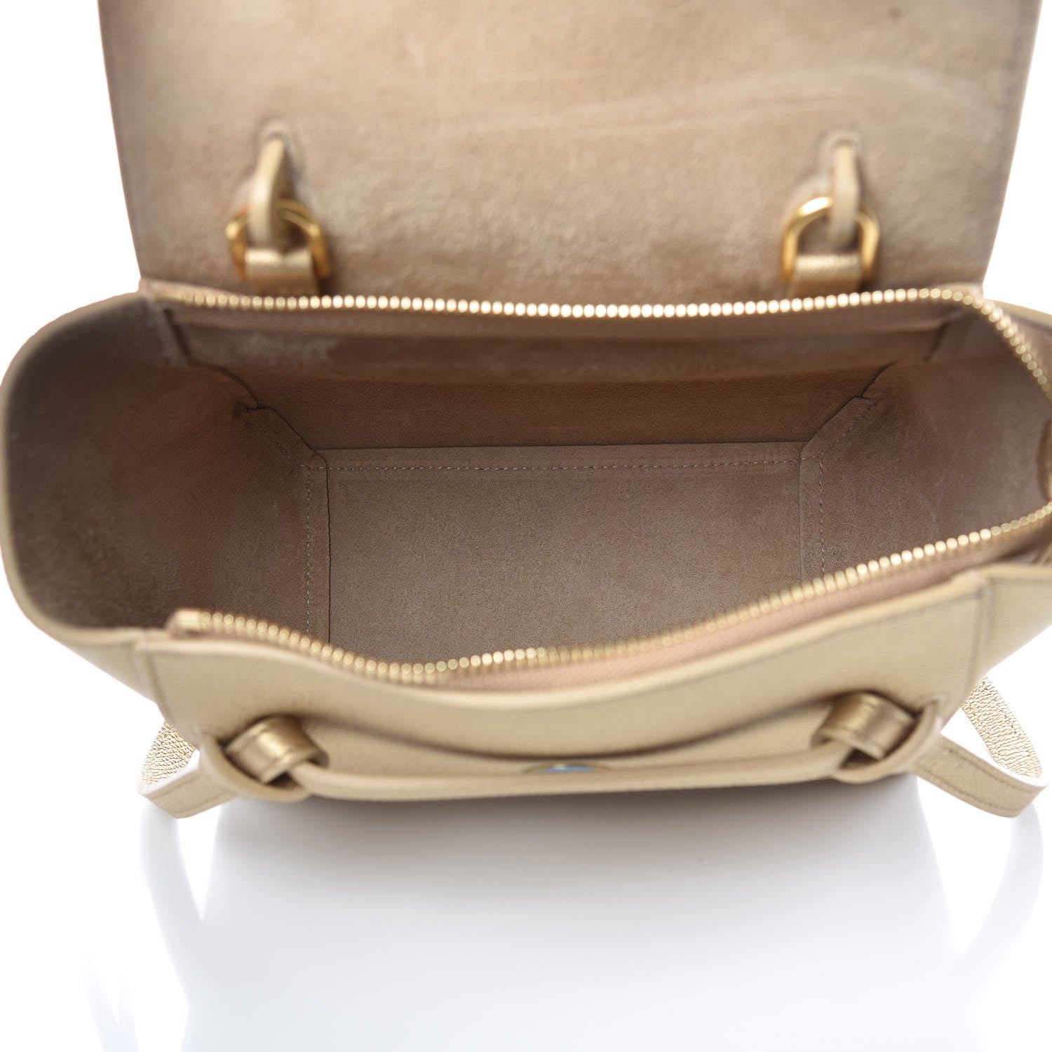 Celine Laminated Calfskin Nano Belt Bag Gold 5 of 9