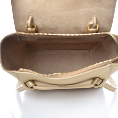 Celine Laminated Calfskin Nano Belt Bag Gold 5 of 9