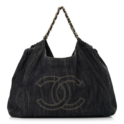 Chanel Denim XL Coco Cabas Tote Dark Blue 3 of 11