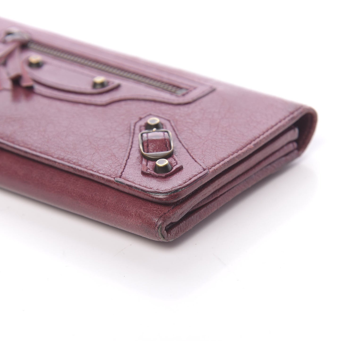 Agneau Classic Hardware Money Wallet Cassis
