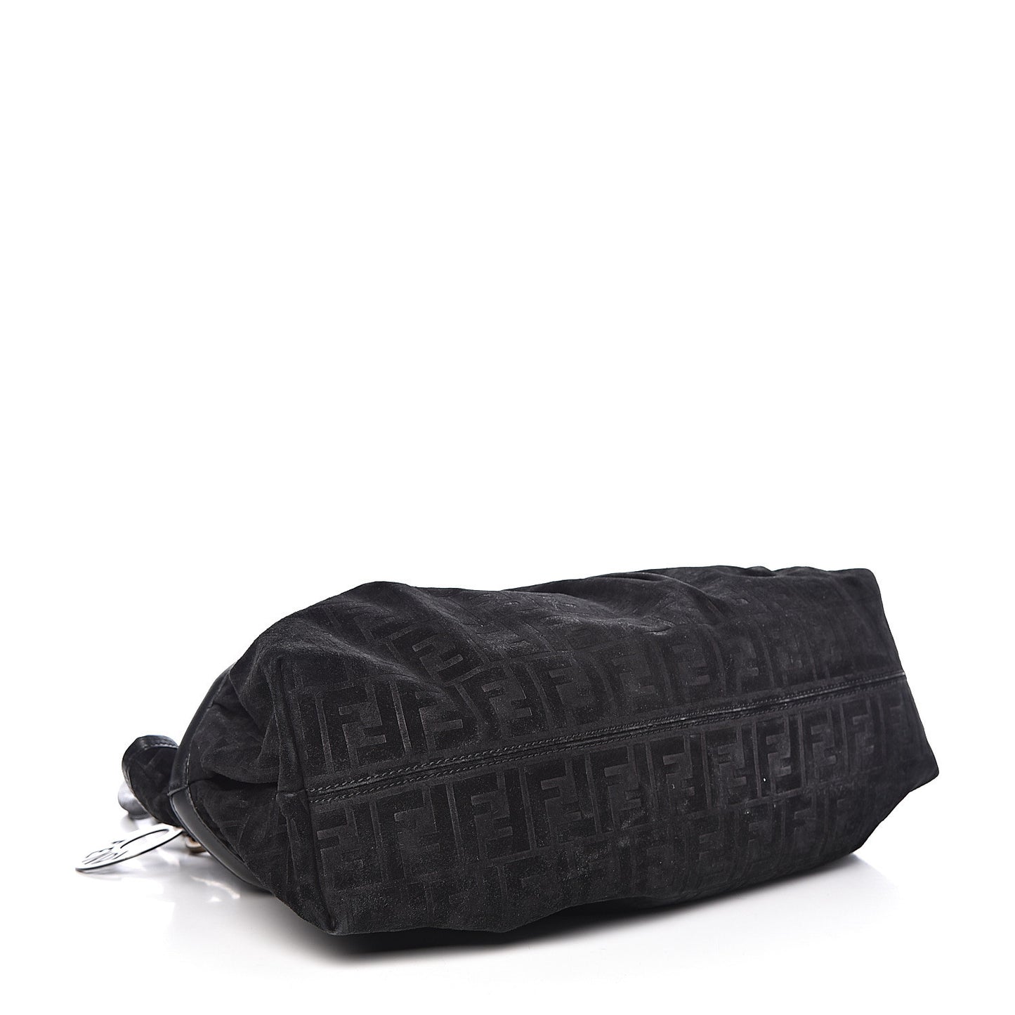Suede Vitello Zucca Embossed Large Chef Shopper Tote Black