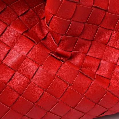 Bottega Veneta Nappa Maxi Intrecciato The Pouch Oversized Clutch Bright Red 13 of 13