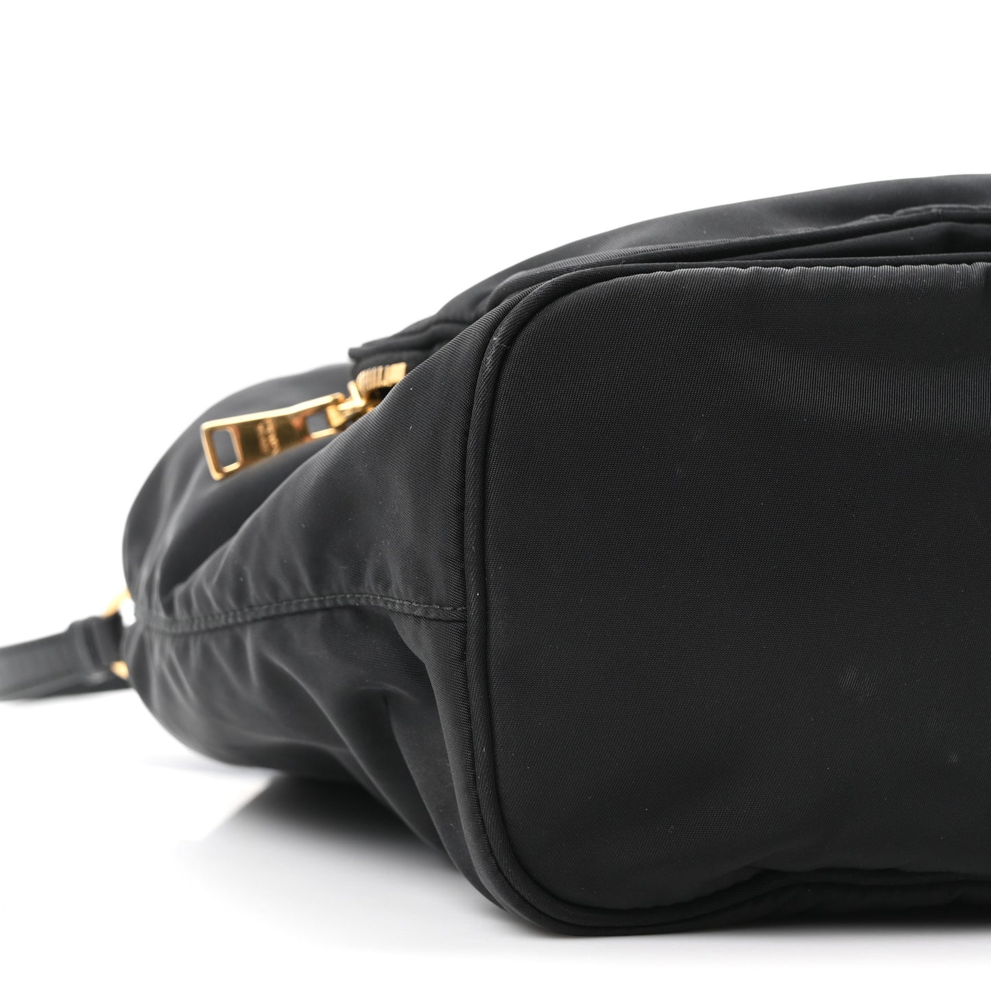 Saffiano Tessuto Nylon Mini Bucket Crossbody Bag Black