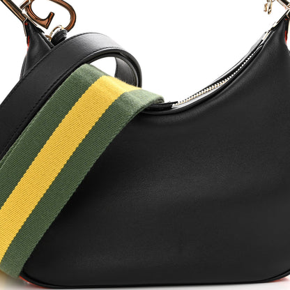 Gucci Aria Calfskin Web Small Attache Shoulder Bag Black 7 of 9