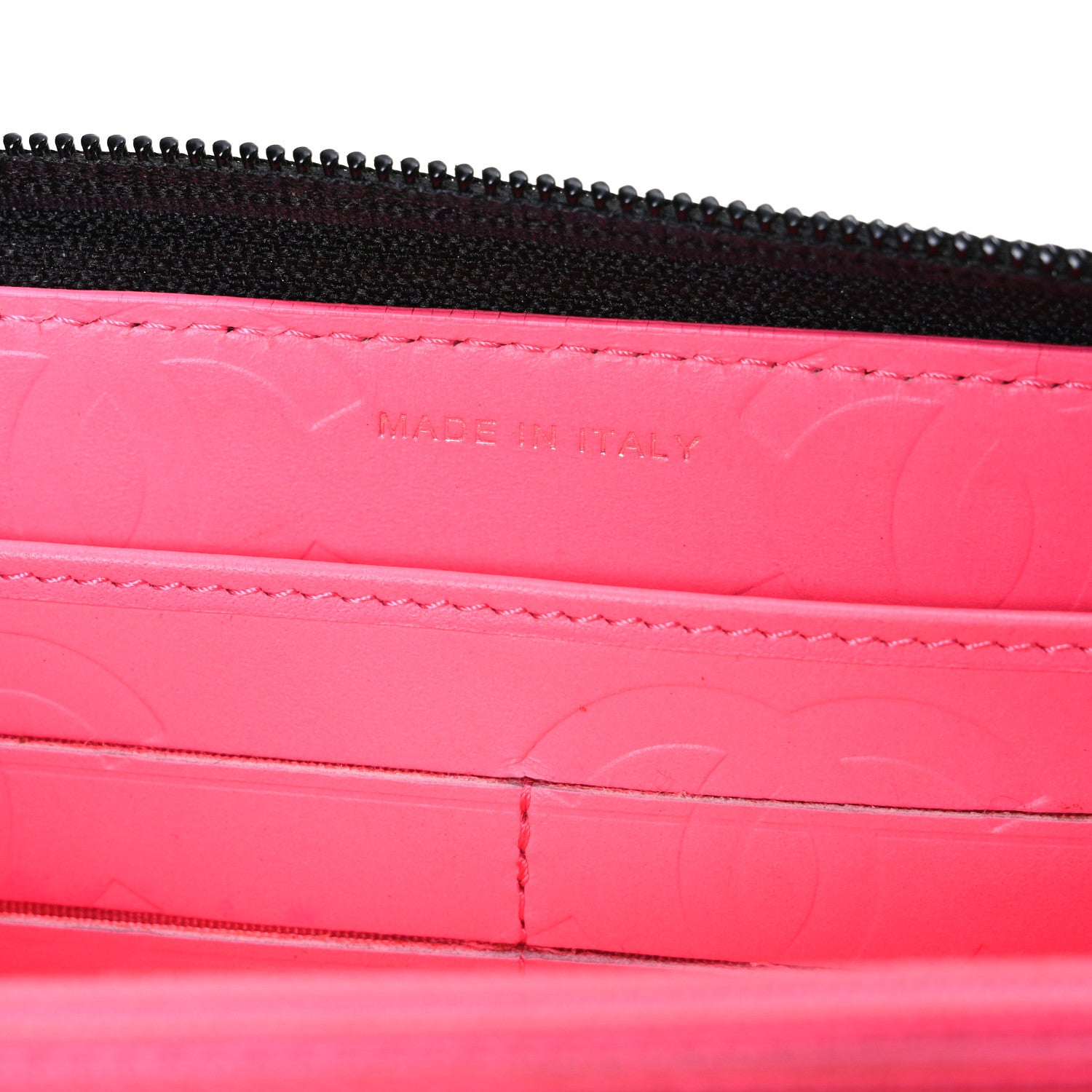 Chanel Calfskin Quilted Cambon Large Gusset Zip Around Wallet Black 7 of 10