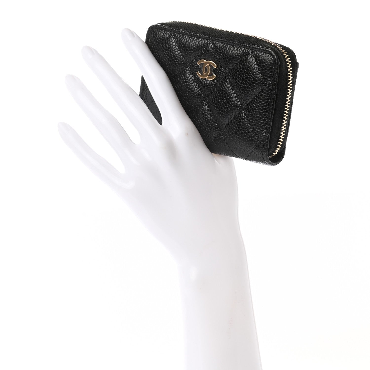 Chanel Caviar Quilted Zip Coin Purse Black 2 of 7