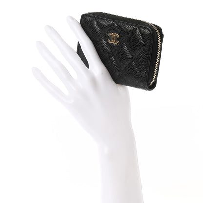 Chanel Caviar Quilted Zip Coin Purse Black 2 of 7