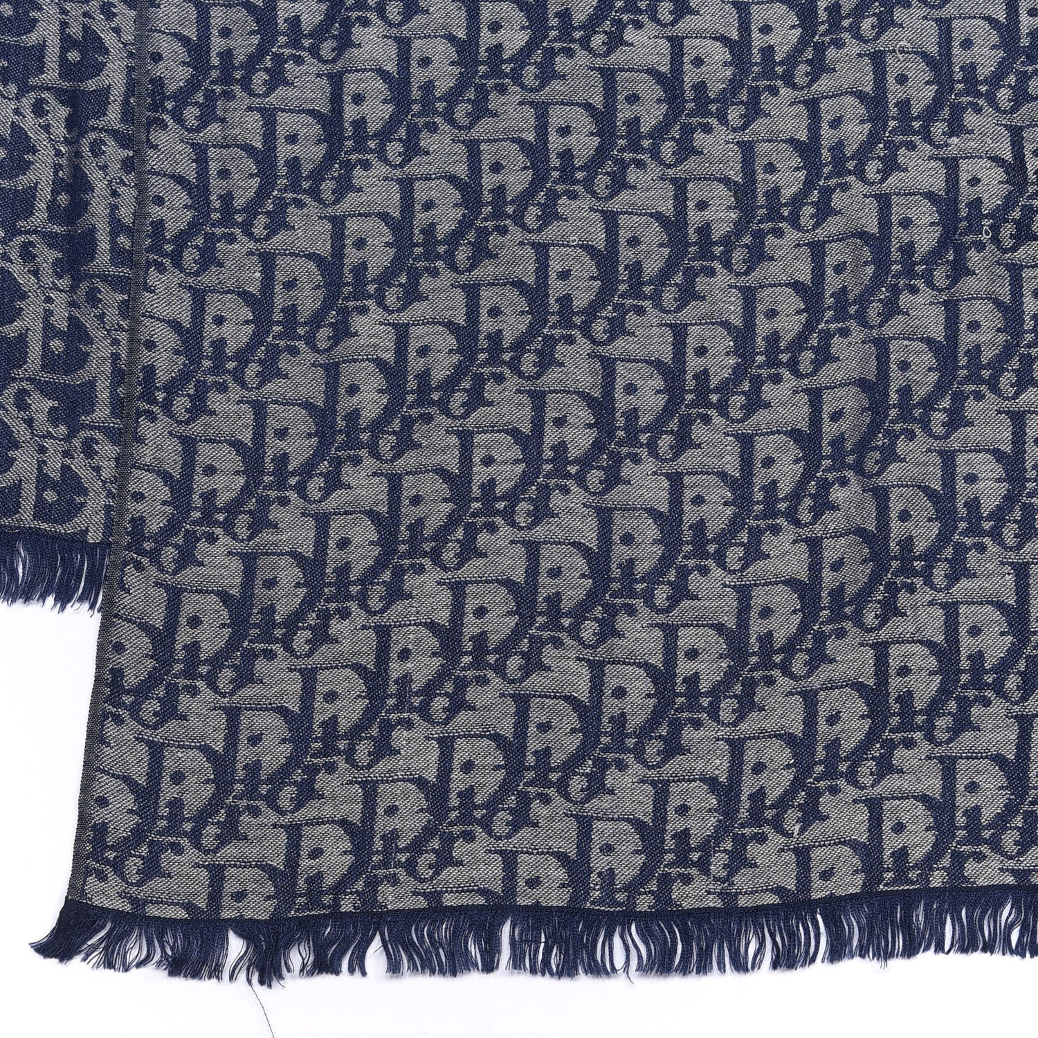 Christian Dior Silk Monogram Scarf Blue 3 of 6