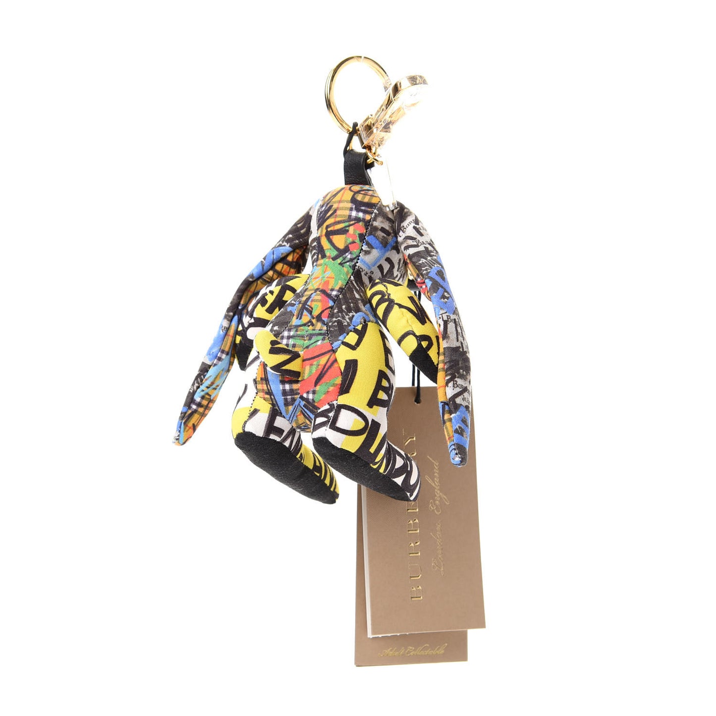 Cotton Graffiti Print Vera The Hare Bag Charm Yellow Multi