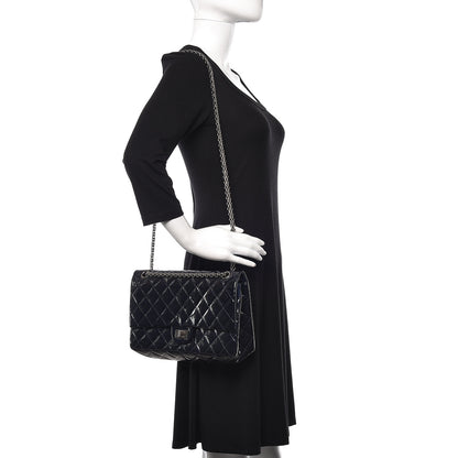 Chanel Distressed Patent Quilted 2.55 Reissue 226 Flap Navy 2 of 15