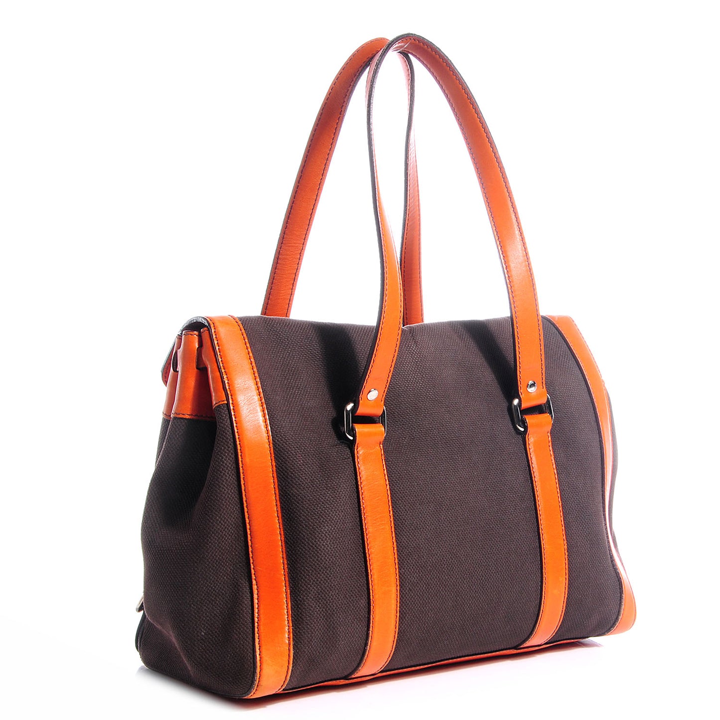 Leather Canapa Shoulder Bag Papaya
