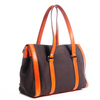 Prada Leather Canapa Shoulder Bag Papaya 3 of 9