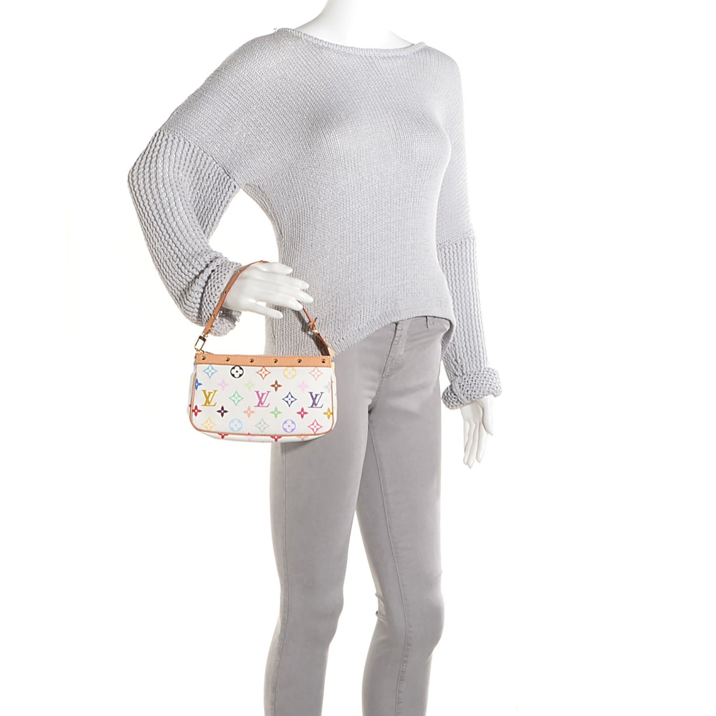Monogram Multicolor Pochette Accessories White
