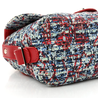 Chanel Tweed Lambskin Flap Blue Red 9 of 11